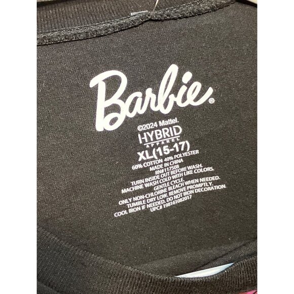 Barbie Graphic T-Shirt Black XL (15-17) Hybrid Apparel Cotton/Polyester Womens C - Picture 2 of 7